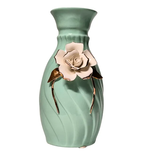 Modern_Ceramic_Flower_Vase_Pastel_Green_with_Lidded_Design-High_Glossy-_8"-Without_Flower