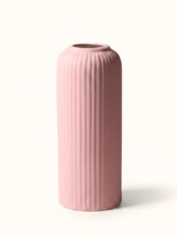 Modern_Ceramic_Flower_Vase_Pink_Matt-_10"(LARGE_-Without_Flower)