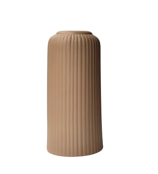 Modern_Ceramic_Flower_Vase_Beidge_Matt-_8"_(Medium-Without_Flower)
