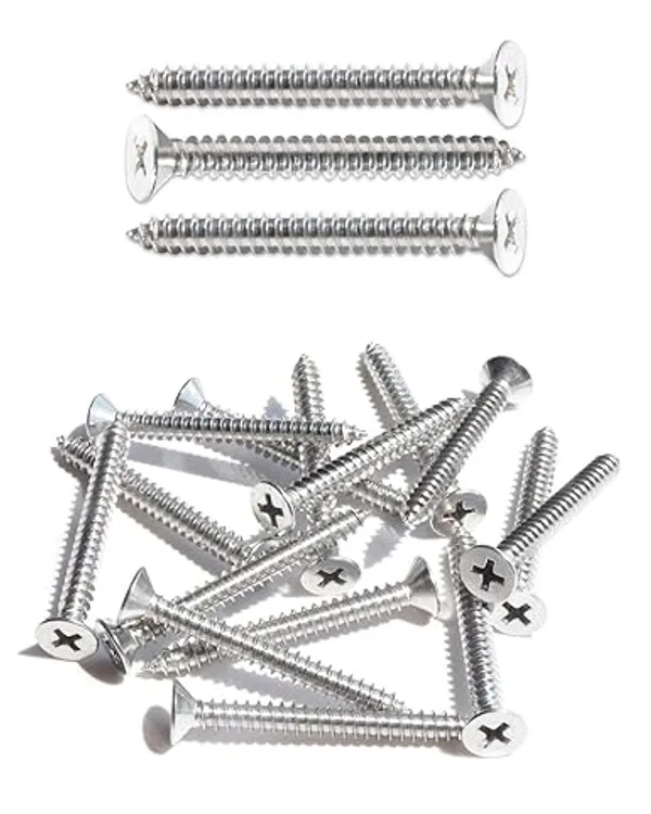 Silver___Candela_Stainless_Steel_1.5_Inch_Screw_(_Glossy_Standard_Size)_-100_Pieces