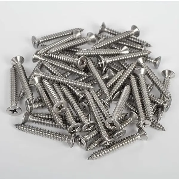 Silver___Candela_Stainless_Steel_1.5_Inch_Screw_(_Glossy_Standard_Size)_-100_Pieces