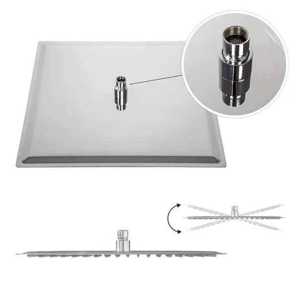 RSP_Quality_bit_®_Stainless_Steel_Ultra_Slim_Overhead_Shower_(8_x_8_Inch,_Silver)