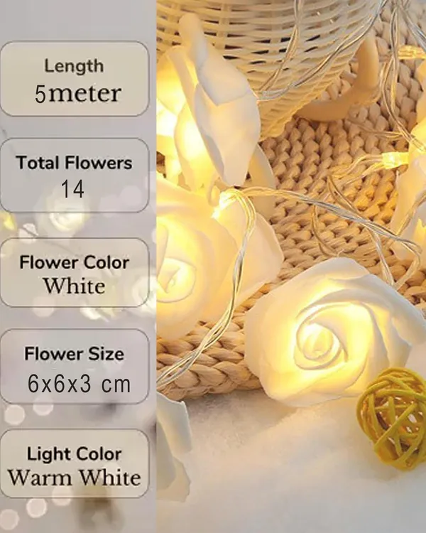 RSP_Candela_Rose_Flower_String_Lights,_14_LED,_Party_Decoration_Plug_in_3Meter_pack_of_1