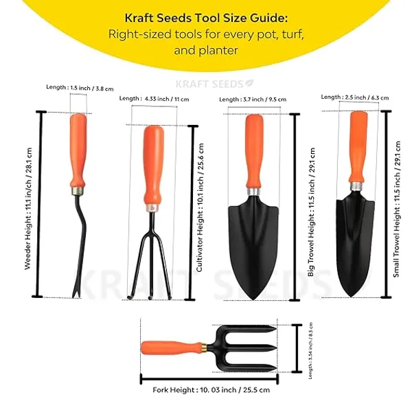 RSP_Candela_Gardening_Hand_Tools_Set_-_5_Pieces_(Cultivator,_Big_and_Small_Trowel,_Weeder,_Fork)_|_Tools_for_Home_Garden_|_Durable_Plant_Tool_Kit_|_Farming_Tools