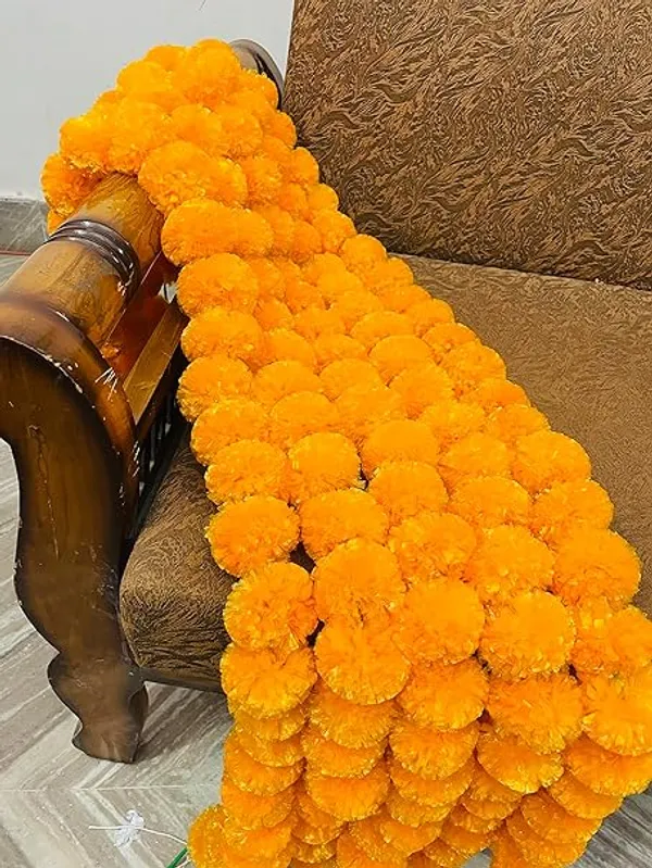 Pack_Of_5__Mustered_Candela_Artificial_Marigold_Flowers_For_Decoration