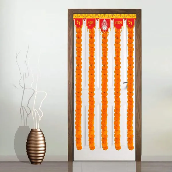 Pack_Of_5__Mustered_Candela_Artificial_Marigold_Flowers_For_Decoration