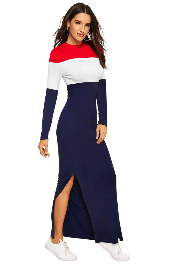 Red__Stretchable_Knitting_Dress_for_Women