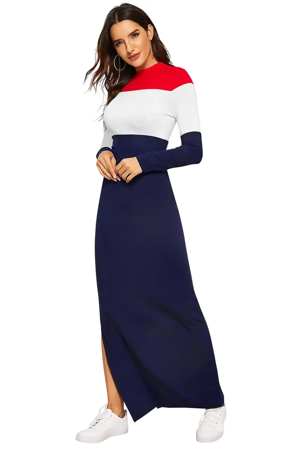 Red__Stretchable_Knitting_Dress_for_Women