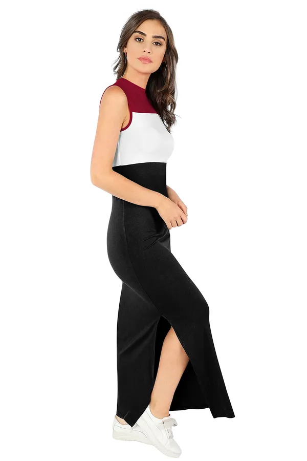 Maroon__Stretchable_Knitting_Dress_for_Women
