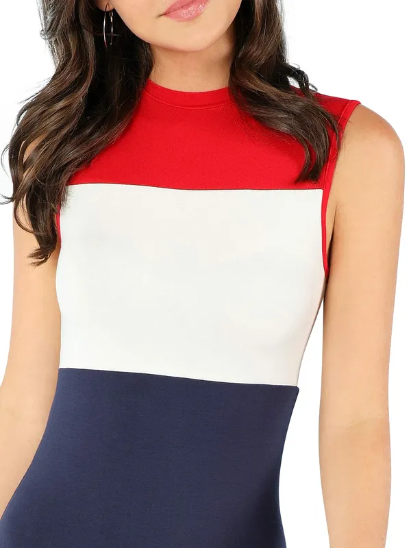 Red__Stretchable_Knitting_Dress_for_Women