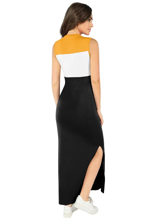 Yellow__Stretchable_Knitting_Dress_for_Women