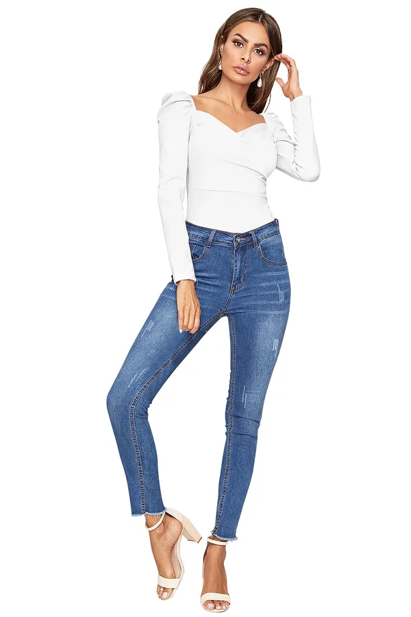 White_Polyester_Knitting_Tops_for_Women