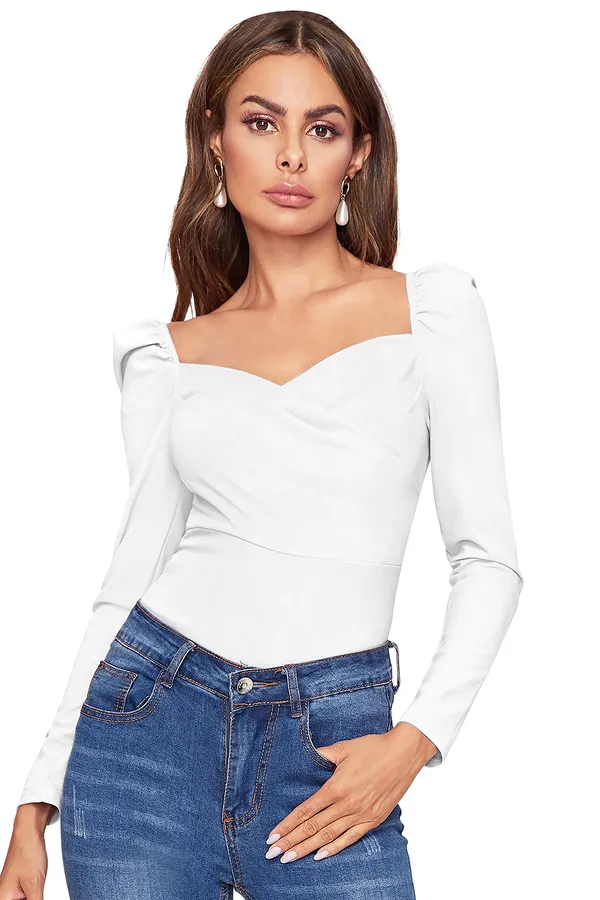 White_Polyester_Knitting_Tops_for_Women