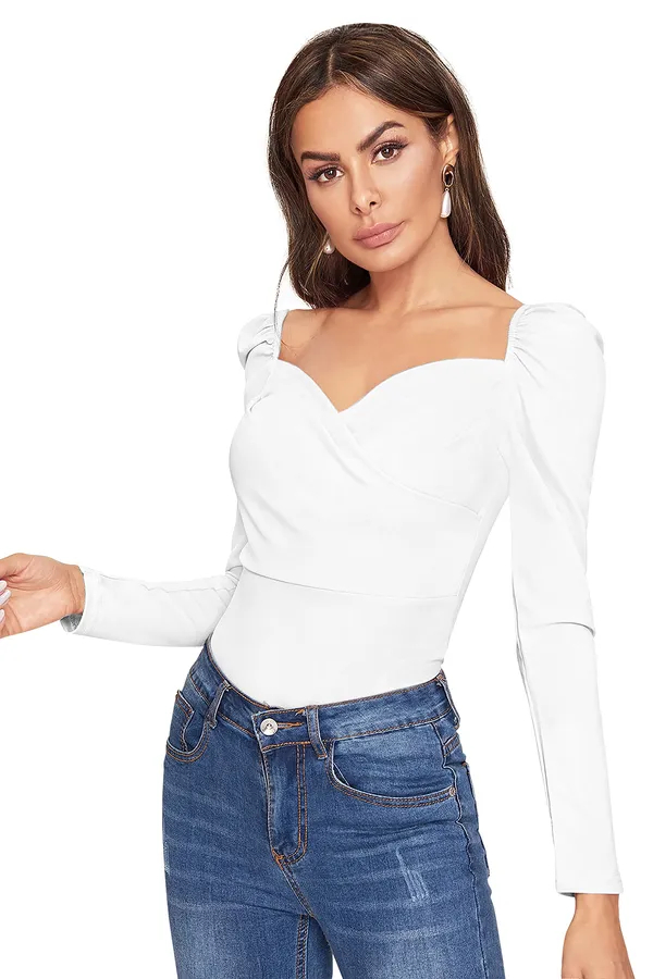 White_Polyester_Knitting_Tops_for_Women