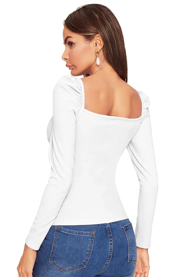 White_Polyester_Knitting_Tops_for_Women