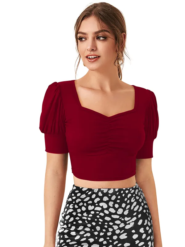 Maroon_Polyester_Knitting_Tops_for_Women