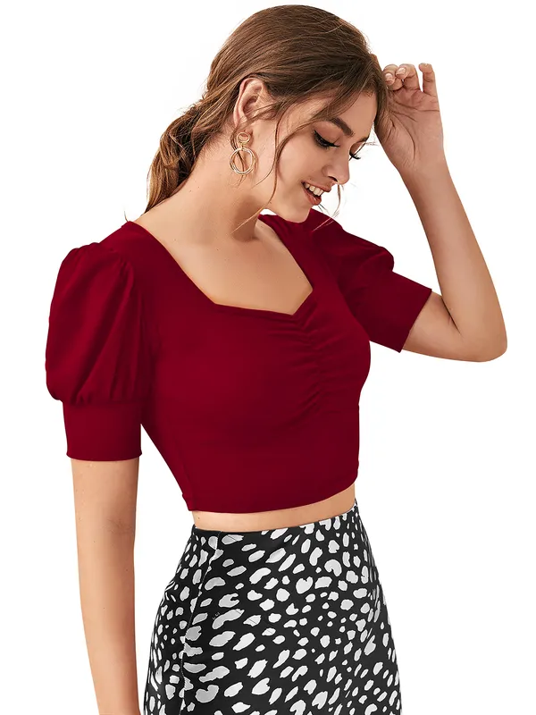 Maroon_Polyester_Knitting_Tops_for_Women