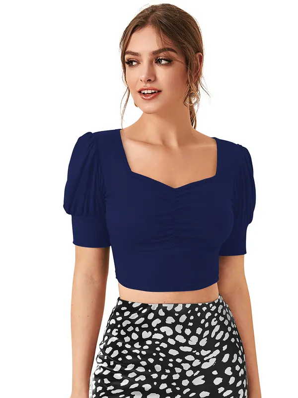 Navy_Blue_Polyester_Knitting_Tops_for_Women