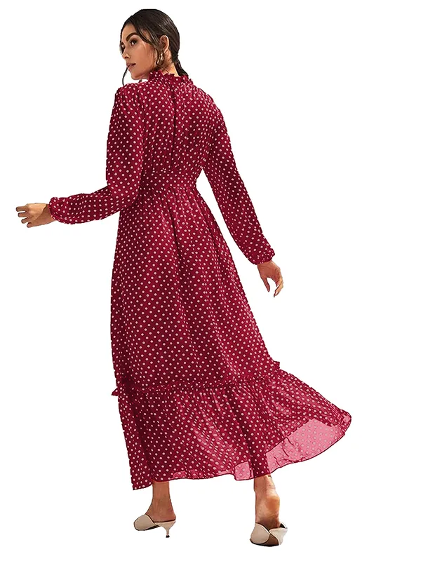 Maroon_Chiffon_Dress_for_Women