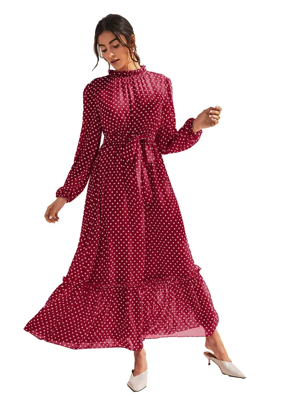 Maroon_Chiffon_Dress_for_Women