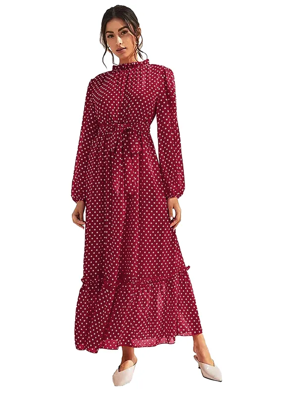 Maroon_Chiffon_Dress_for_Women