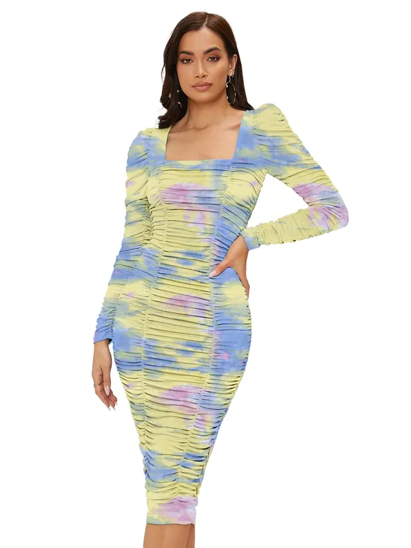 Tie_Print_Polyester_Knitting_Dress_for_Women