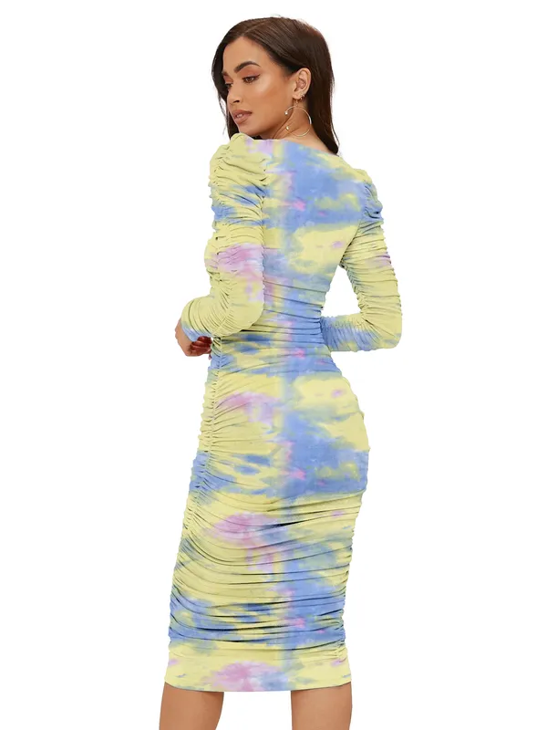 Tie_Print_Polyester_Knitting_Dress_for_Women