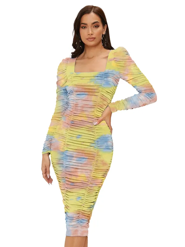 Tie_Print_Polyester_Knitting_Dress_for_Women