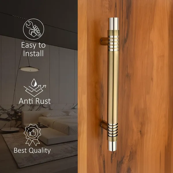 Pack_Of_2_Premium_Stainless_Steel_Main_Door_Handle_Antique_Brass_Chrome_Finish_Modern_Round_T_Bar_Pull_Handle_For_Wooden_Doors_Gates_And_Offices_Anti_Rust_Heavy_Duty_Design_Size_12_Inch