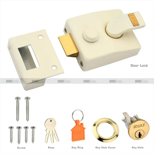 DUKE_Door_Latch_Lock_Ivory_Coated_Rim_Lock_1CK_3_Brass_Keys