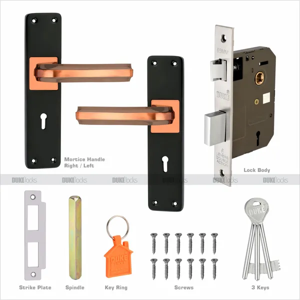 DUKE_Mortice_Door_Lock_Set_653_BLACK_BIG_(8_INCH)_200MM