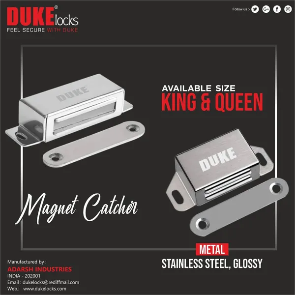 Duke_Stainless_Steel_Magnet_Catcher_With_Fitting_Screw_(Pack_of_10_Piece)