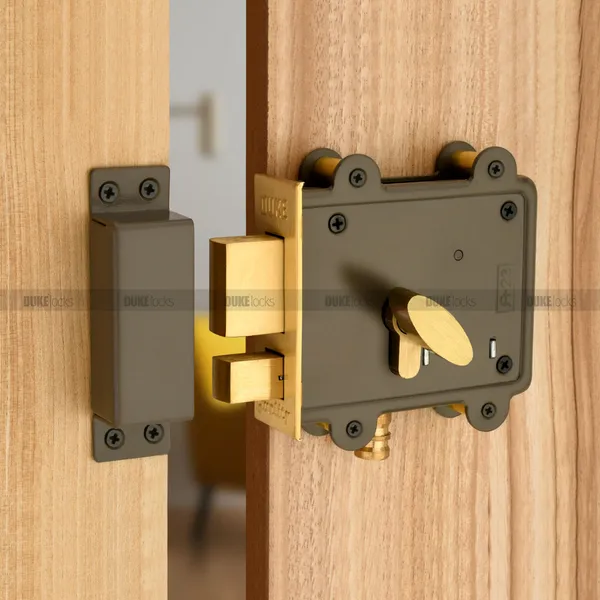 DUKE2000_Key_Main_Door_Lock_(Grey)_Metallic_Finish