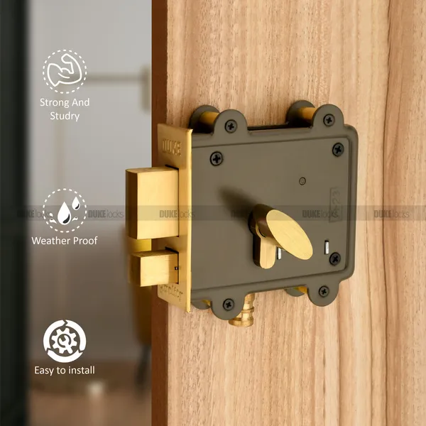 DUKE2000_Key_Main_Door_Lock_(Grey)_Metallic_Finish