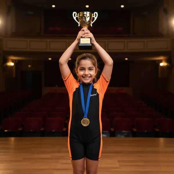 Orange_Polyester_Spandex_And_Nylon_Swimwear_For_Kids