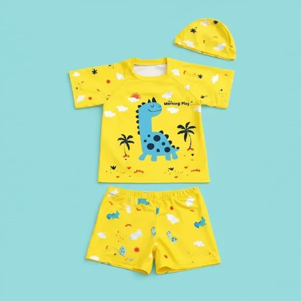 Yellow_Polyester_Spandex_And_Nylon_Swimwear_For_Boys