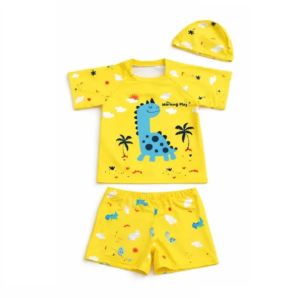 Yellow_Polyester_Spandex_And_Nylon_Swimwear_For_Boys