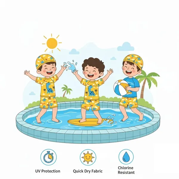 Yellow_Polyester_Spandex_And_Nylon_Swimwear_For_Boys