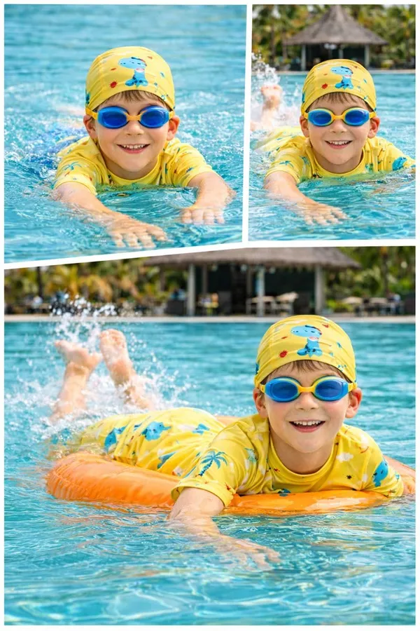Yellow_Polyester_Spandex_And_Nylon_Swimwear_For_Boys