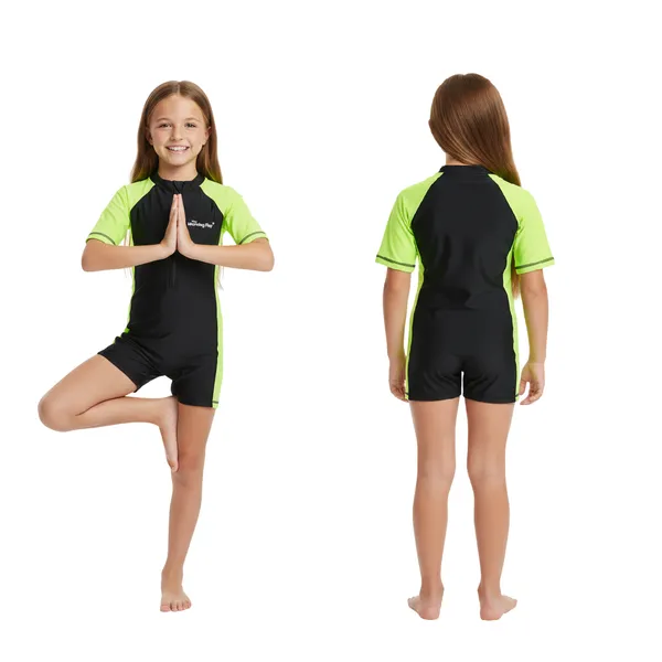 Green_Polyester_Spandex_And_Nylon_Swimwear_For_Kids