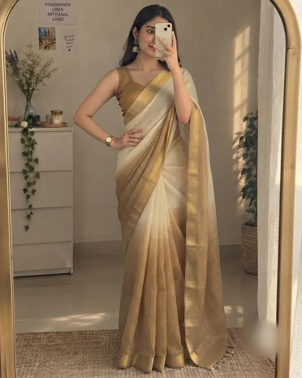 Beige_Gold_Kota_Silk_Cotton_Saree_with_Elegant_Zari_Border