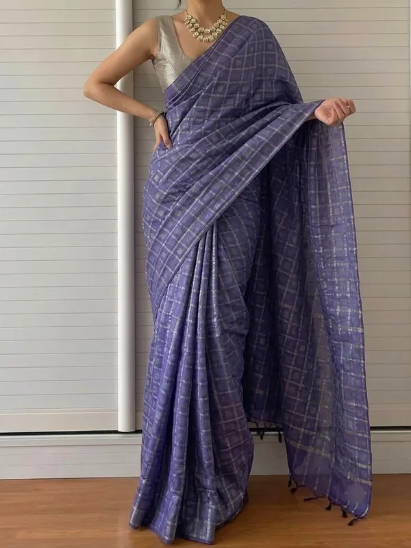 Blue_Khadi_Cotton_Silk_Saree