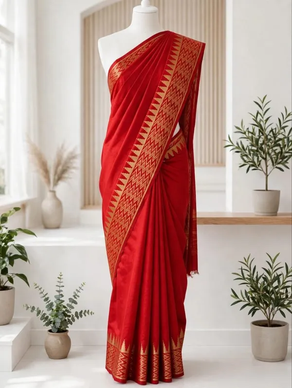 Jasla_Luxe_-_Crimson_Red_Soft_Raw_Silk_Drape_with_Golden_Accents