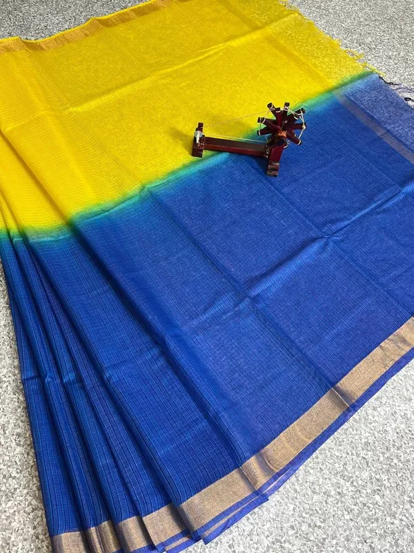 Kota_Silk_Cotton_Saree_–_Elegant_Yellow_&_Royal_Blue_Soft_Lightweight_Saree_with_Contrast_Blouse