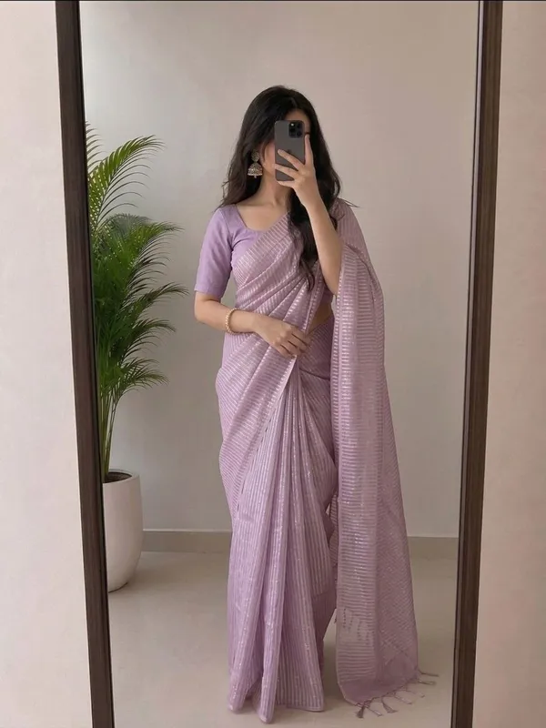 Lavender_Viscose_Silk_Saree_with_Silver_Zari_Stripes