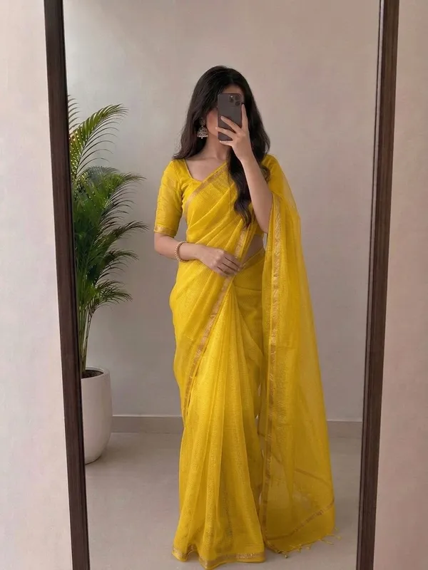 Vibrant_Sunshine_Yellow_Kota_Doria_Silk_Saree_with_Woven_Zari_Golden_Border