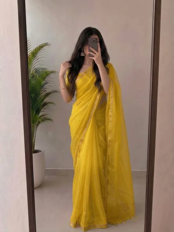 Vibrant_Sunshine_Yellow_Kota_Doria_Silk_Saree_with_Woven_Zari_Golden_Border