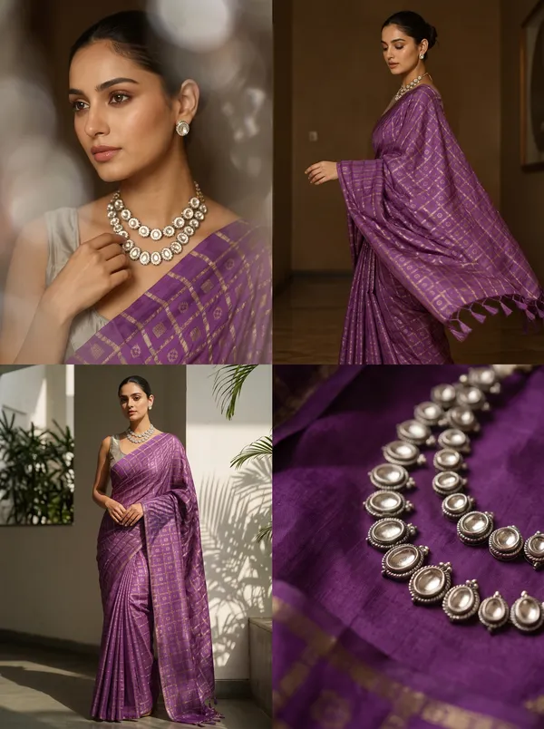Purple_Khadi_Cotton_Saree_with_Blouse_Piece_For__Women