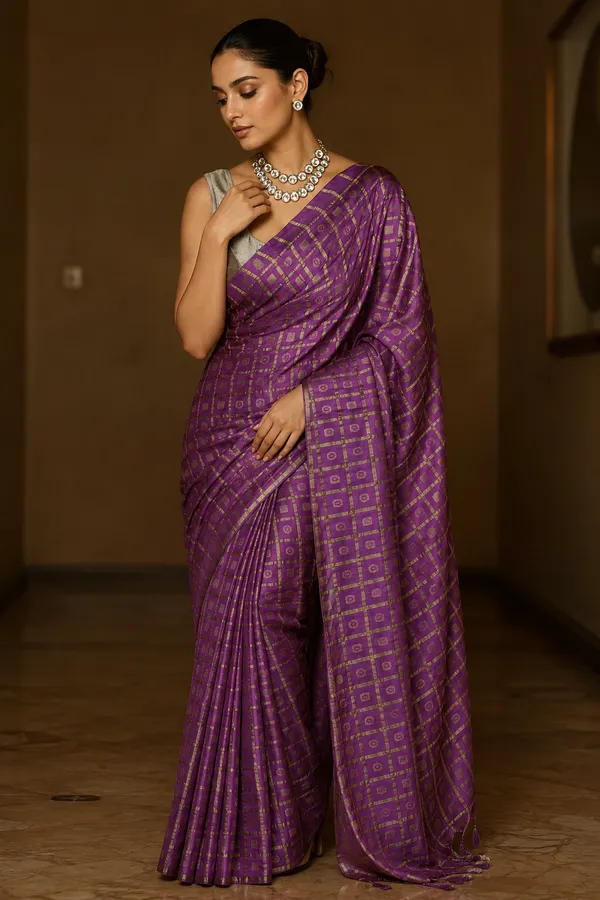 Purple_Khadi_Cotton_Saree_with_Blouse_Piece_For__Women