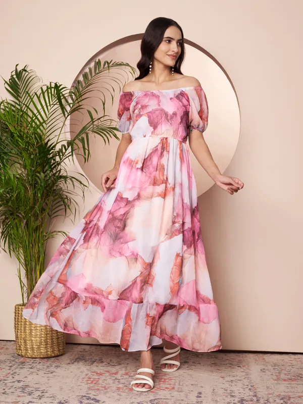 Fbella_Women_Pink_&_Peach_Floral_Printed_Chiffon_A-Line_Maxi_Dress